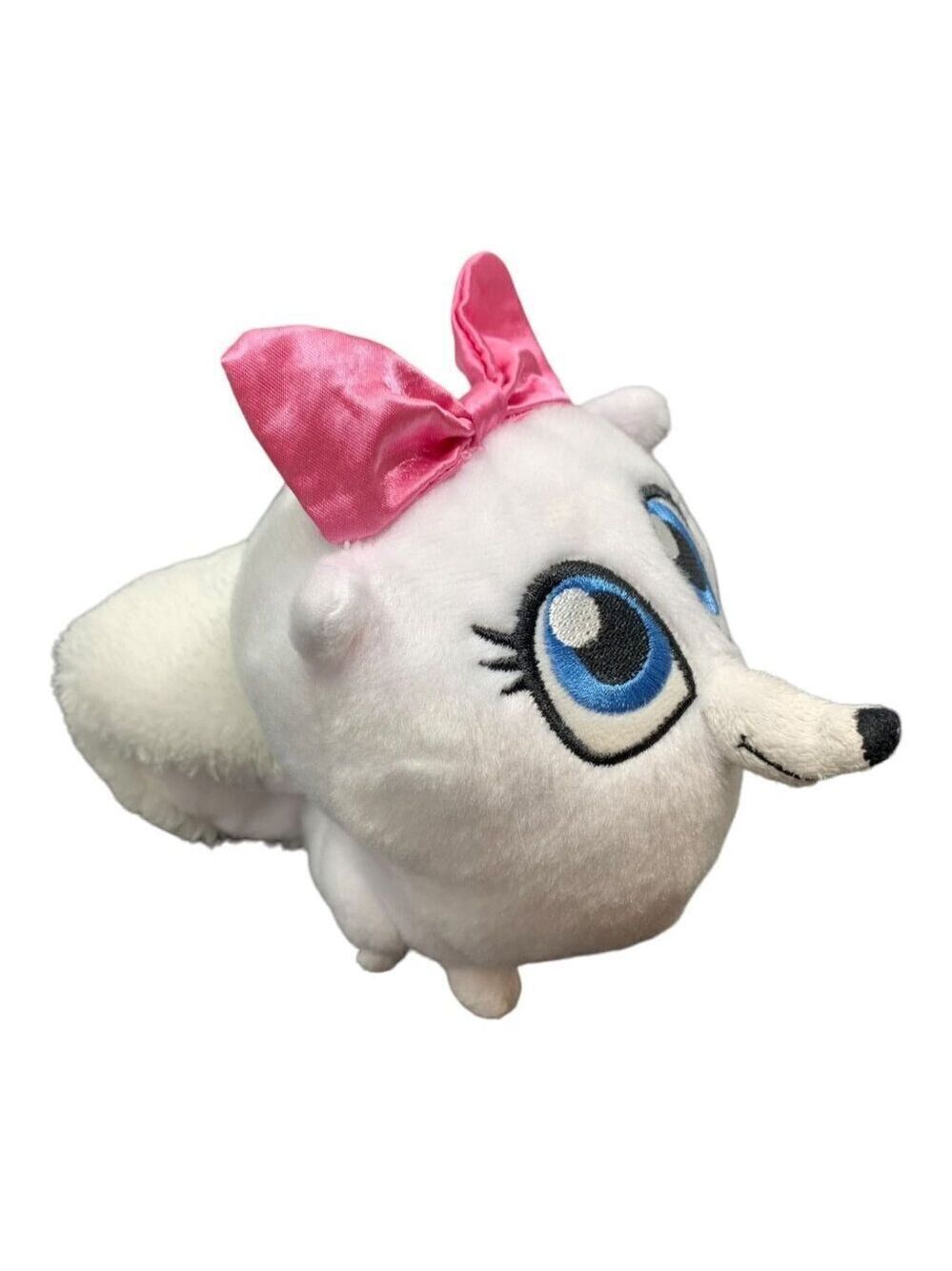 Secret Life Of Pets Gidget Plush Toy Pink Bow Blue Eyes 6in Stuffed Animal White
